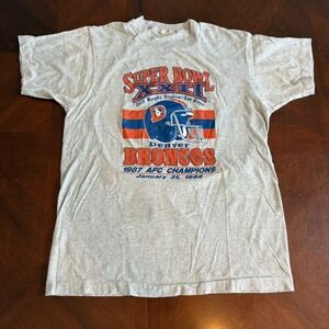 Vintage 1988 Denver Broncos Super Bowl XXII AFC Champions T Shirt L Screen Stars